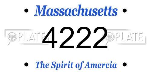 4222 Massachusetts License Plate