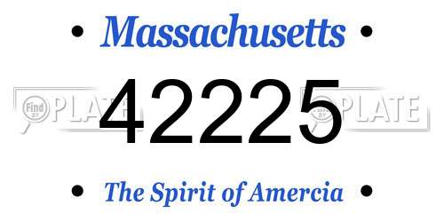 42225 Massachusetts License Plate