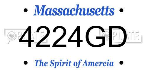 4224GD Massachusetts License Plate