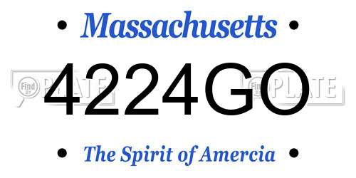 4224GO Massachusetts License Plate