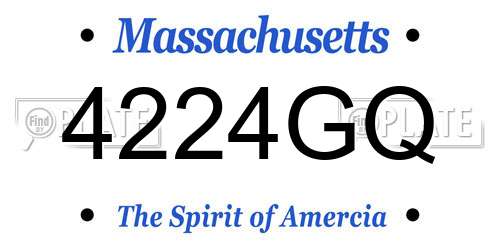 4224GQ Massachusetts License Plate