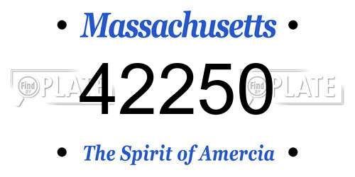 42250 Massachusetts License Plate