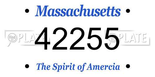 42255 Massachusetts License Plate
