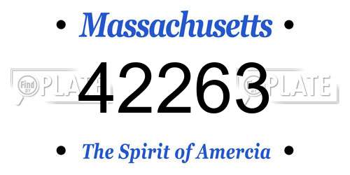 42263 Massachusetts License Plate