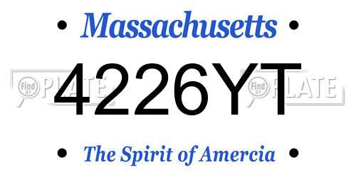 4226YT Massachusetts License Plate