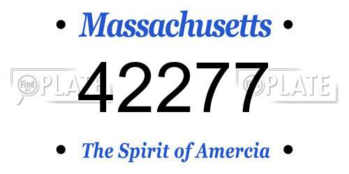 42277 Massachusetts License Plate