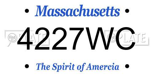 4227WC Massachusetts License Plate