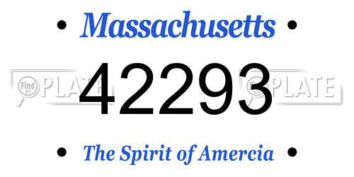 42293 Massachusetts License Plate