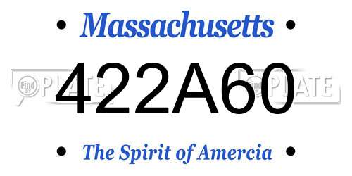 422A60 Massachusetts License Plate