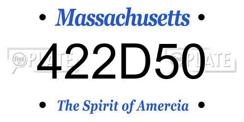 422D50 Massachusetts License Plate