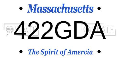 422GDA Massachusetts License Plate