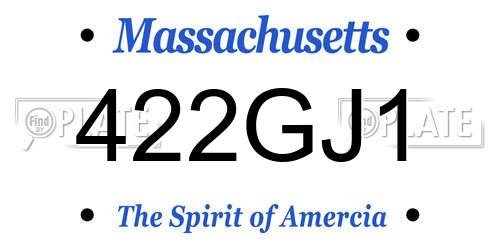 422GJ1 Massachusetts License Plate