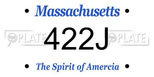 422J Massachusetts License Plate