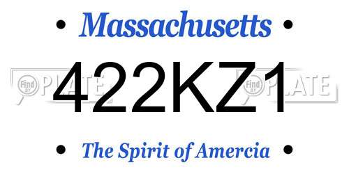 422KZ1 Massachusetts License Plate
