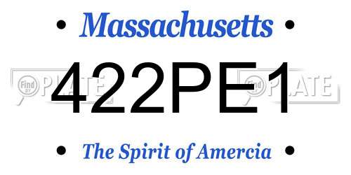 422PE1 Massachusetts License Plate