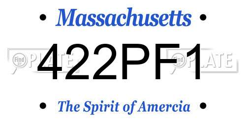 422PF1 Massachusetts License Plate