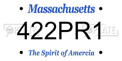422PR1 Massachusetts License Plate