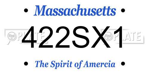 422SX1 Massachusetts License Plate