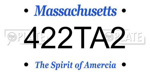 422TA2 Massachusetts License Plate