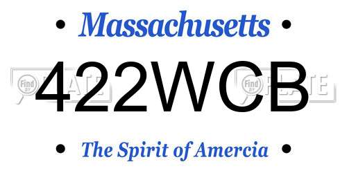422WCB Massachusetts License Plate