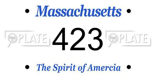423 Massachusetts License Plate