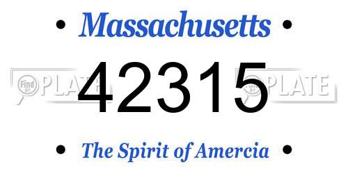 42315 Massachusetts License Plate