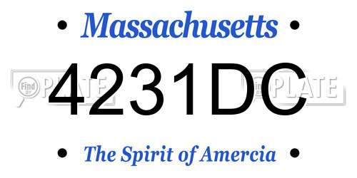 4231DC Massachusetts License Plate