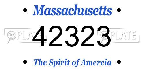 42323 Massachusetts License Plate
