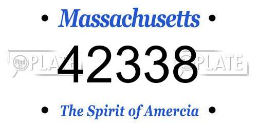 42338 Massachusetts License Plate