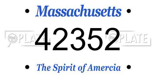 42352 Massachusetts License Plate