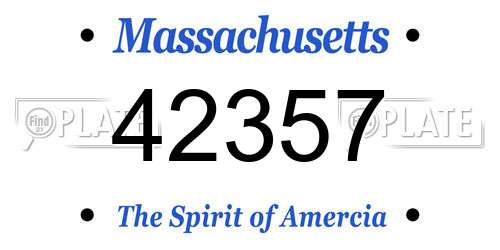 42357 Massachusetts License Plate
