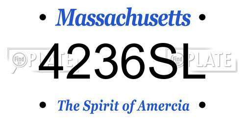 4236SL Massachusetts License Plate
