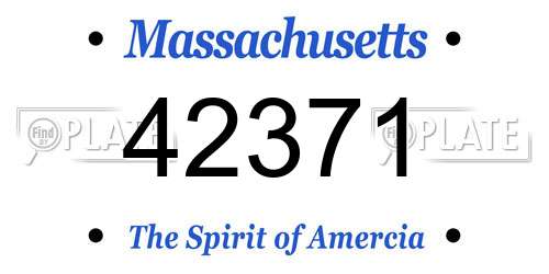 42371 Massachusetts License Plate