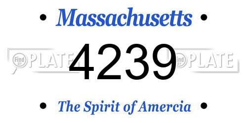 4239 Massachusetts License Plate