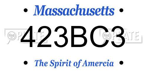 423BC3 Massachusetts License Plate