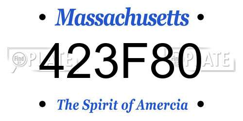 423F80 Massachusetts License Plate