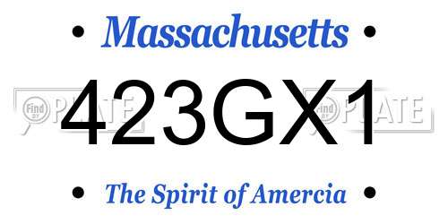 423GX1 Massachusetts License Plate