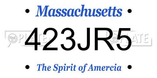 423JR5 Massachusetts License Plate
