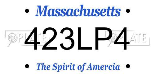 423LP4 Massachusetts License Plate