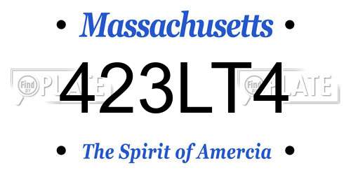 423LT4 Massachusetts License Plate