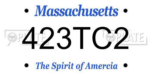 423TC2 Massachusetts License Plate