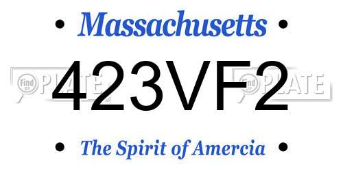 423VF2 Massachusetts License Plate