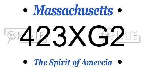 423XG2 Massachusetts License Plate