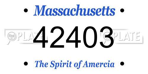 42403 Massachusetts License Plate