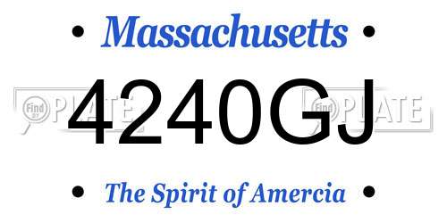 4240GJ Massachusetts License Plate