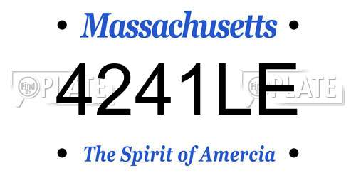 4241LE Massachusetts License Plate