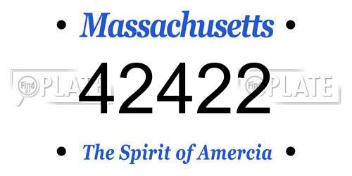 42422 Massachusetts License Plate