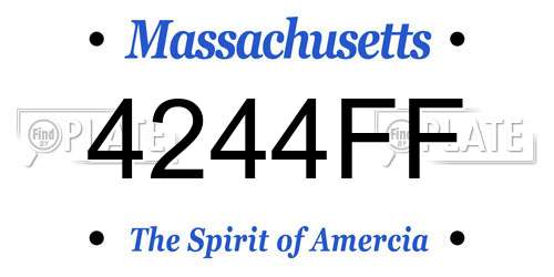 4244FF Massachusetts License Plate