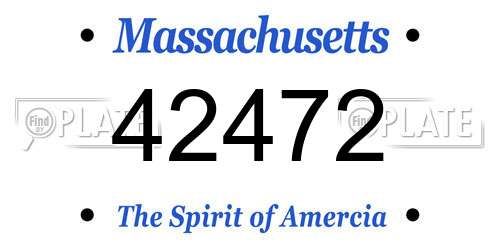 42472 Massachusetts License Plate
