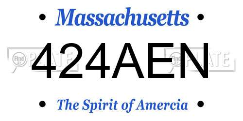 424AEN Massachusetts License Plate